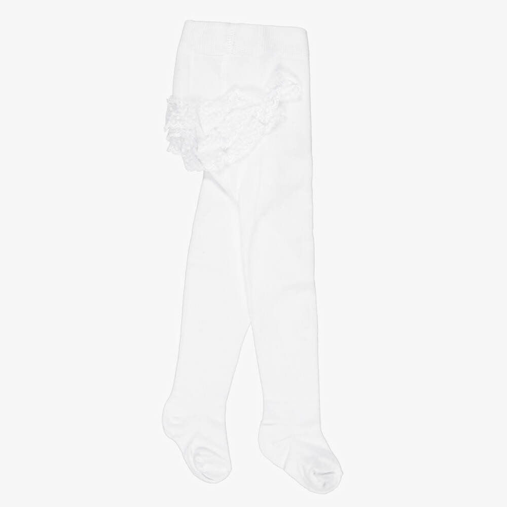 Mayoral Newborn-Girls Ivory Ruffled Hosiery | Childrensalon Outlet