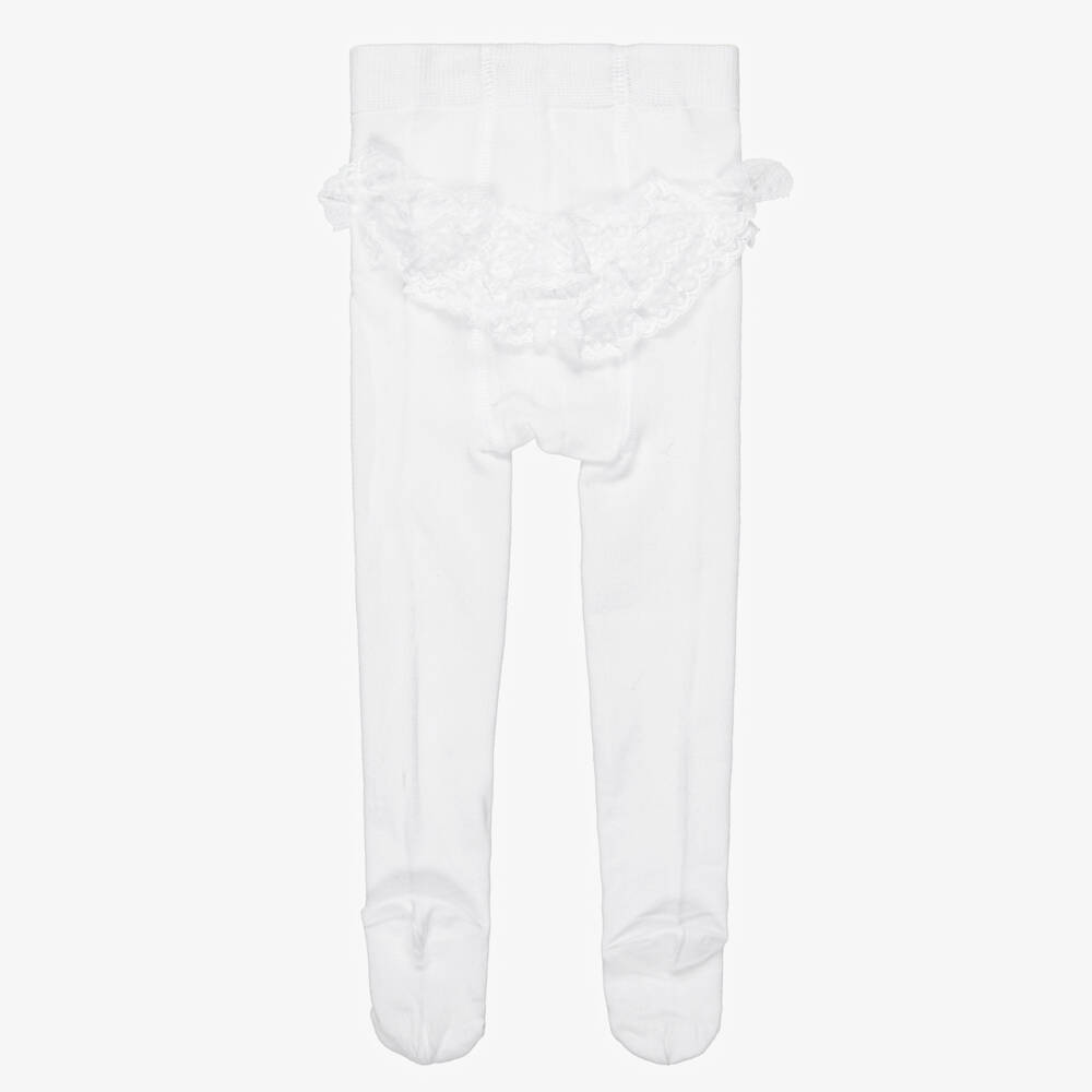 Mayoral Newborn-Girls Ivory Ruffled Hosiery | Childrensalon Outlet