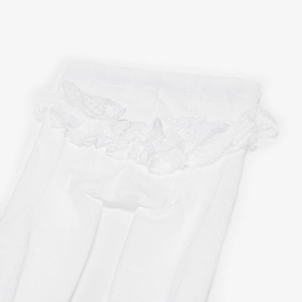 Mayoral Newborn-Girls Ivory Ruffled Hosiery | Childrensalon Outlet