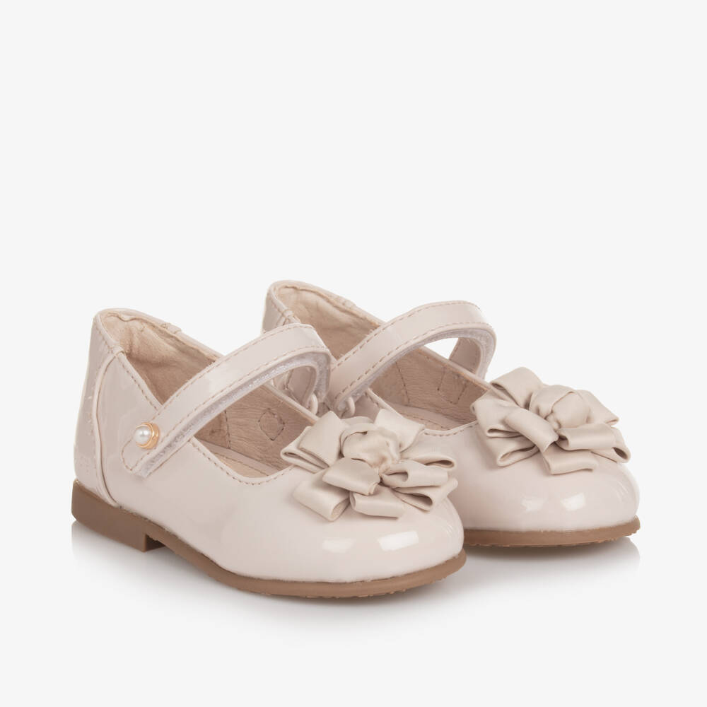 Mayoral-Girls Ivory Satin Bow Shoes | Childrensalon Outlet