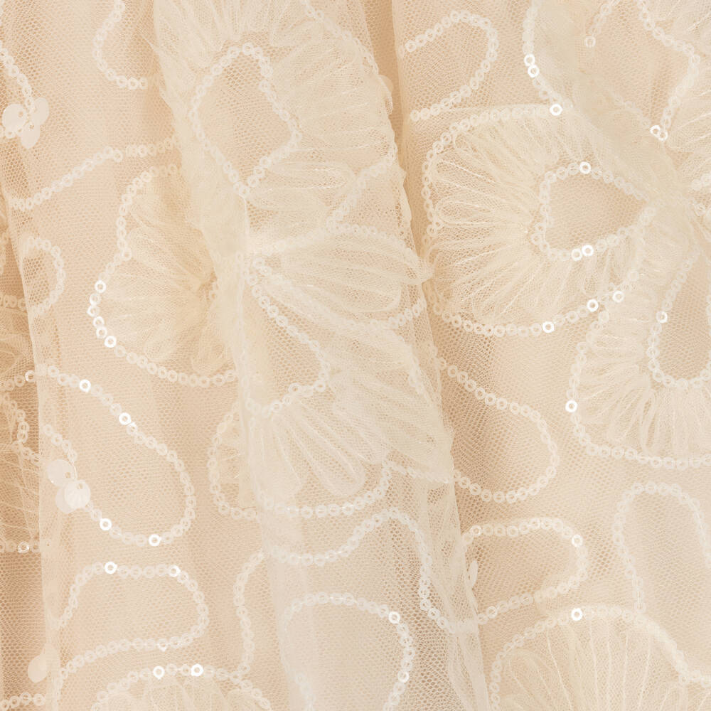 Mayoral-Girls Ivory Sequin & Tulle Floral Skirt | Childrensalon Outlet