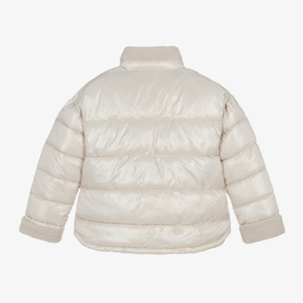 Mayoral-Girls Ivory Sherpa Jacket | Childrensalon Outlet
