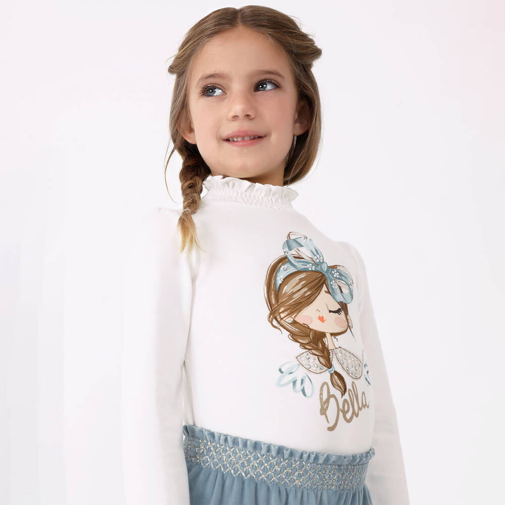 مايورال-توب فيسكوز جيرسي لون عاجي للبنات | Childrensalon Outlet