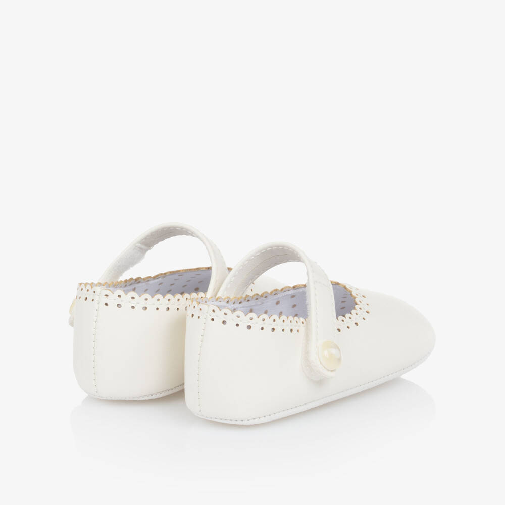 Mayoral Newborn-Girls Ivory Soft Leatherette Shoeties | Childrensalon Outlet