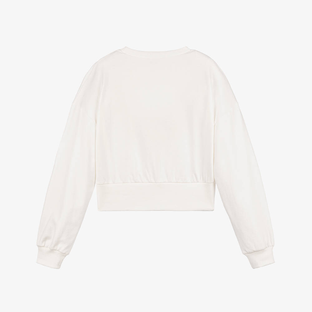 Mayoral-Girls Ivory Sparkle Cotton Pullover | Childrensalon Outlet