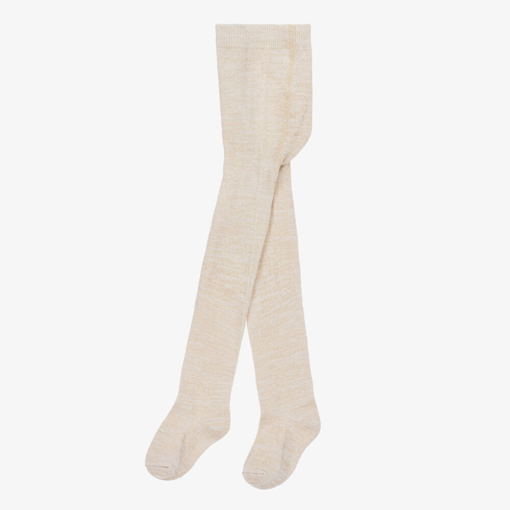 Mayoral-Girls Ivory Sparkle Knit Tights | Childrensalon Outlet