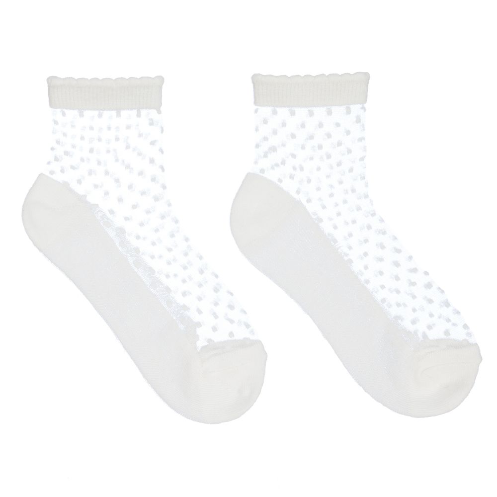 Mayoral - Кремовые носки в горошек для девочек | Childrensalon