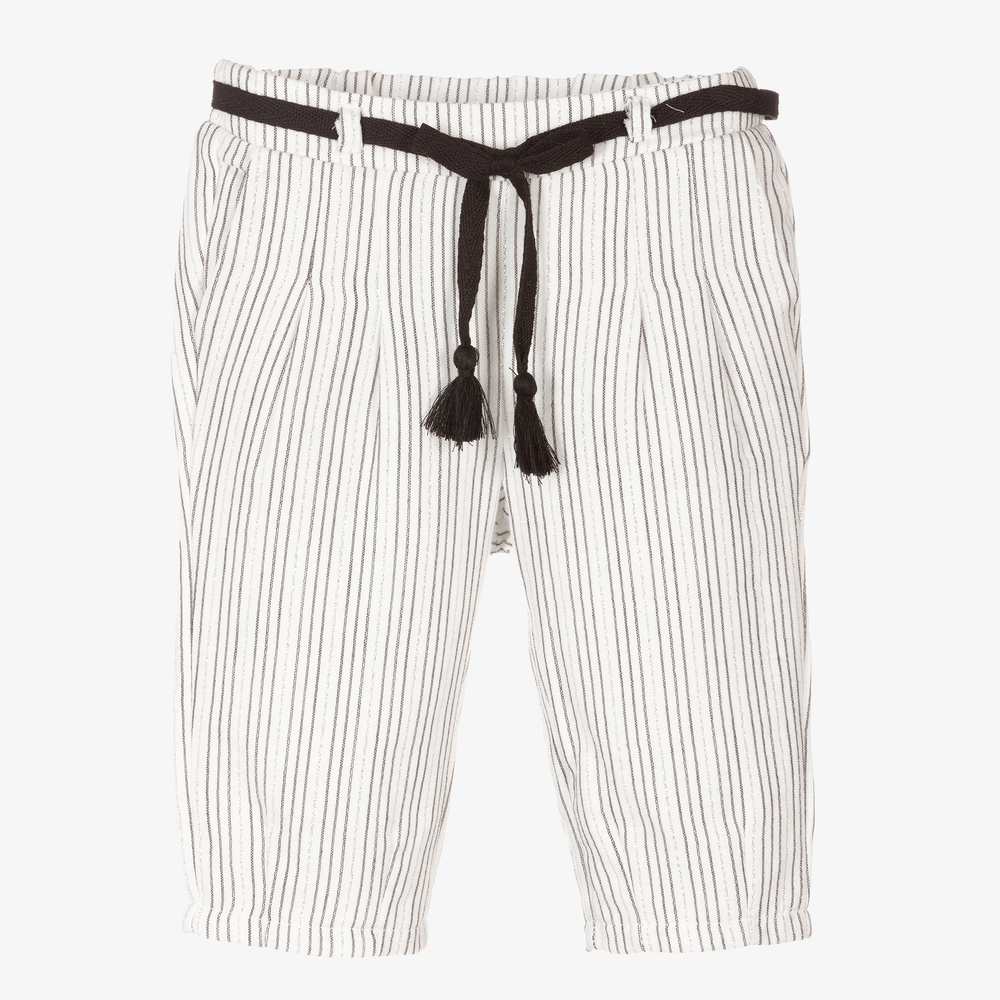 Mayoral - Pantalon ivoire rayé Fille | Childrensalon