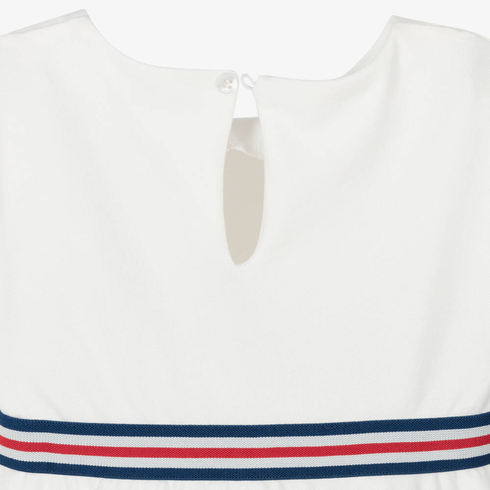 Mayoral-Girls Ivory Striped Belt Dress | Childrensalon Outlet