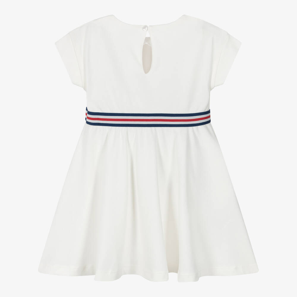 Mayoral-Girls Ivory Striped Belt Dress | Childrensalon Outlet