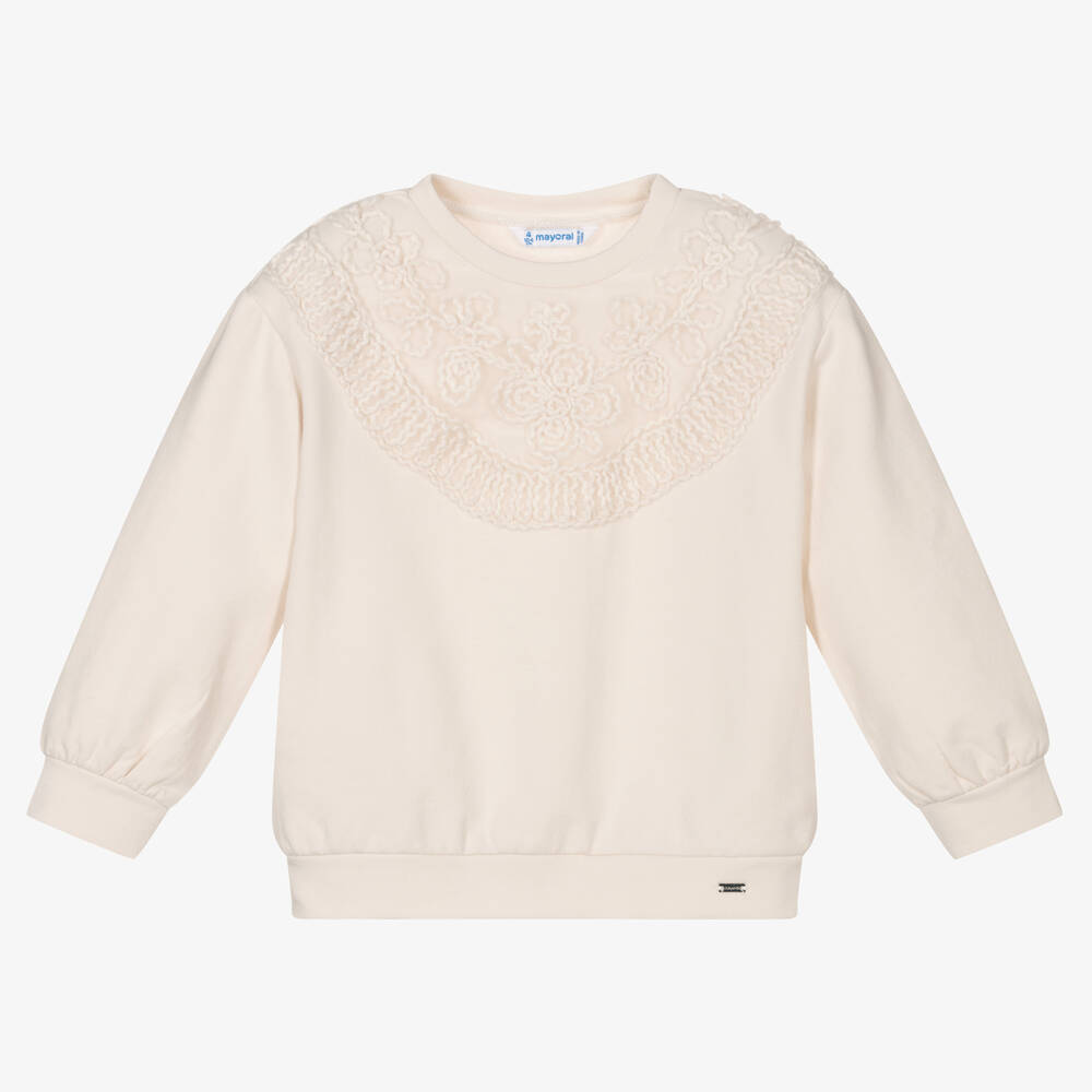 Mayoral - Girls Ivory Sweatshirt | Childrensalon