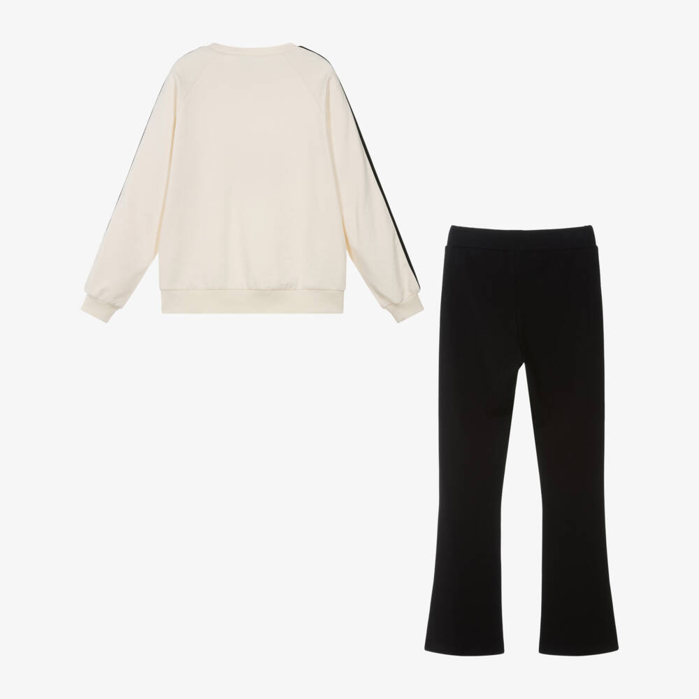 Mayoral-Кремовый свитшот и черные леггинсы для девочек | Childrensalon Outlet