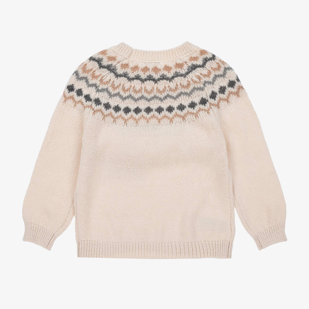Mayoral-Кремовый свитер с узором фэр-айл и кисточками | Childrensalon Outlet