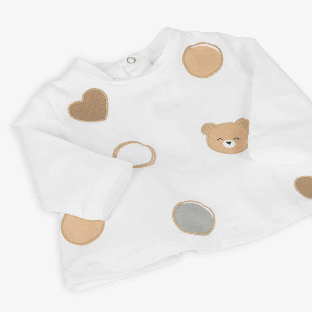 Mayoral Newborn-Girls' Ivory Teddy & Heart Tee | Childrensalon Outlet
