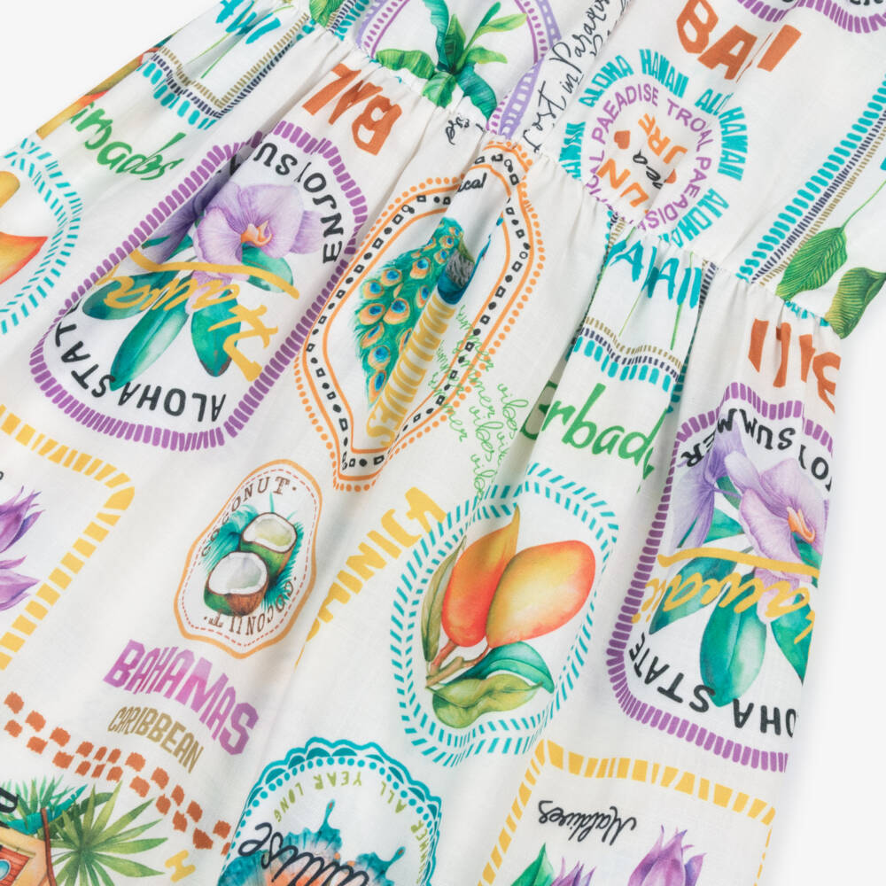 Mayoral-Girls Ivory Tropical Design Sundress | Childrensalon Outlet