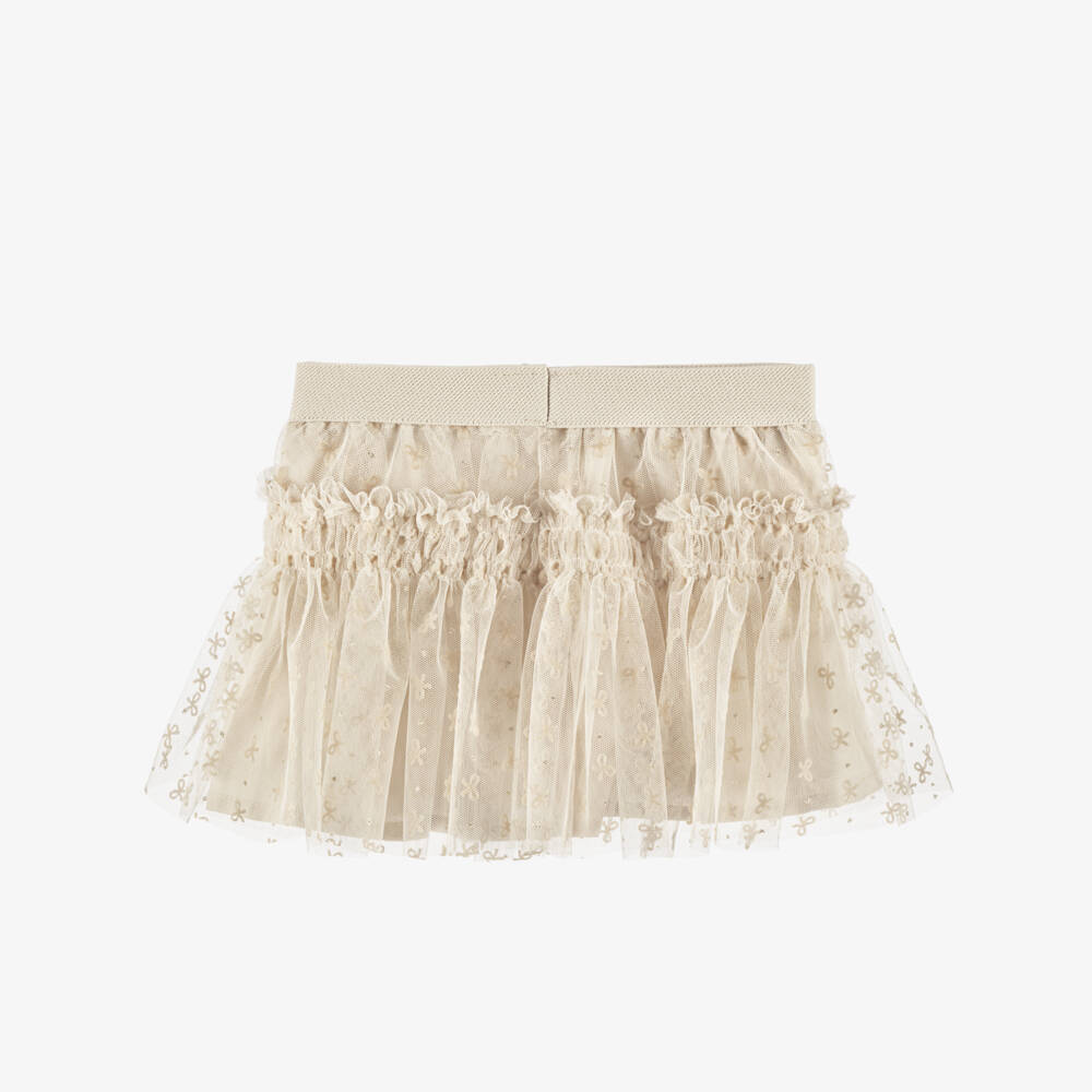 Mayoral-Girls Ivory Tulle Bow Skirt | Childrensalon Outlet