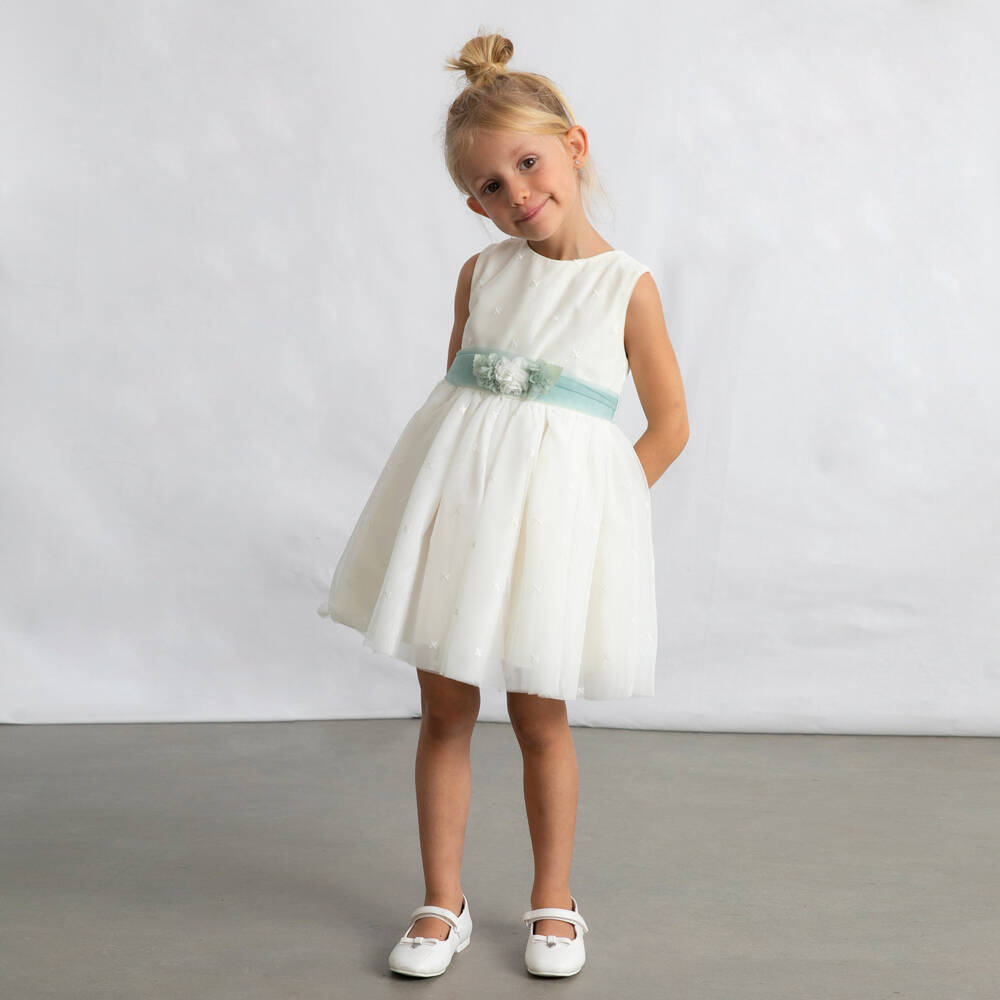 Mayoral-Girls Ivory Tulle Frock | Childrensalon Outlet