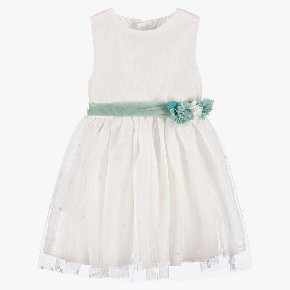 Mayoral-Girls Ivory Tulle Frock | Childrensalon Outlet