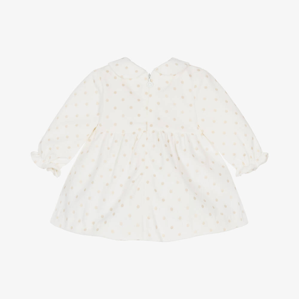 Mayoral Newborn-Girls Ivory Velvet Polka Dot Delight | Childrensalon Outlet
