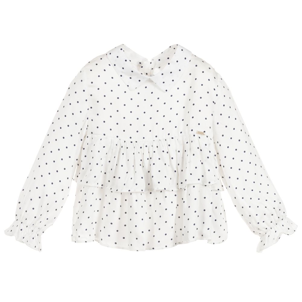 Mayoral - Girls Ivory Viscose Blouse | Childrensalon