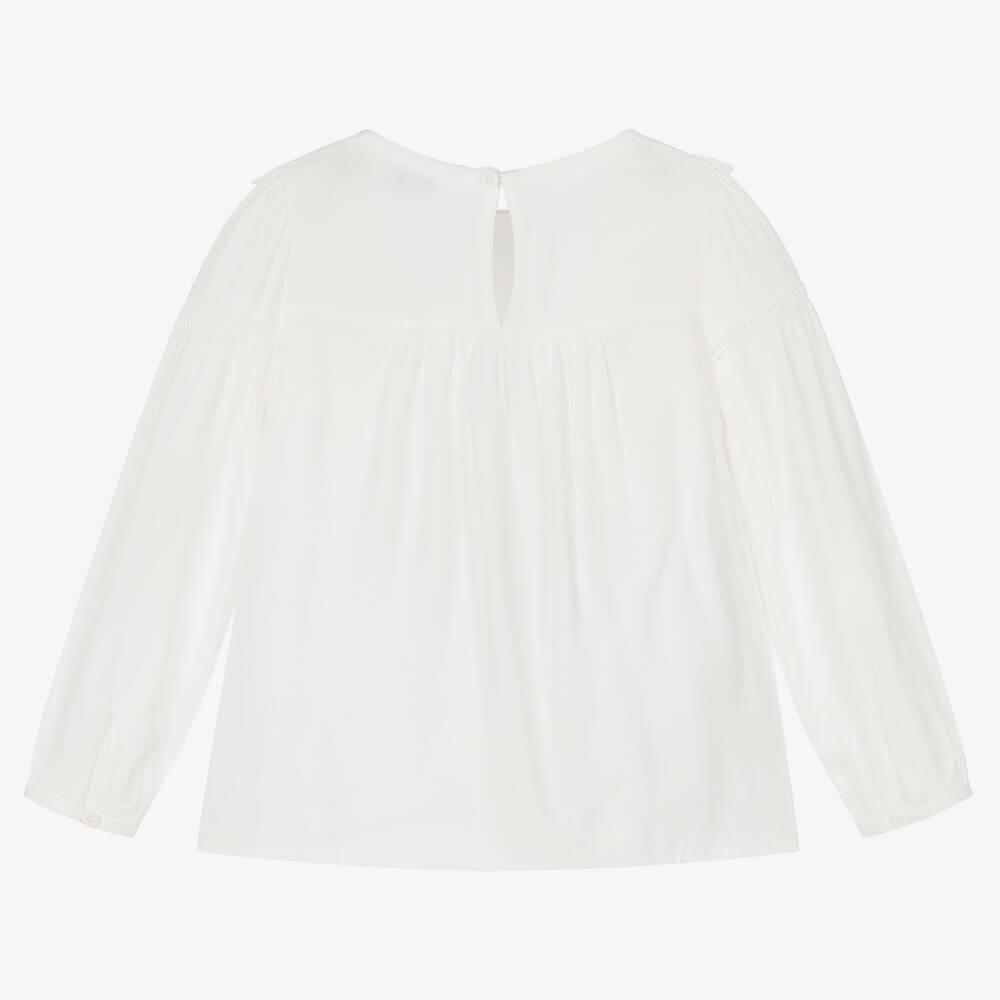 Mayoral-Girls Ivory Viscose Blouse | Childrensalon Outlet