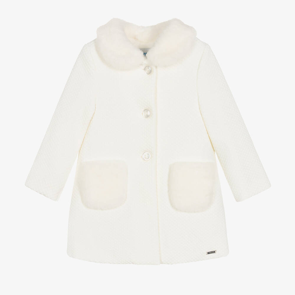 Mayoral - Кремовое пальто для девочек | Childrensalon