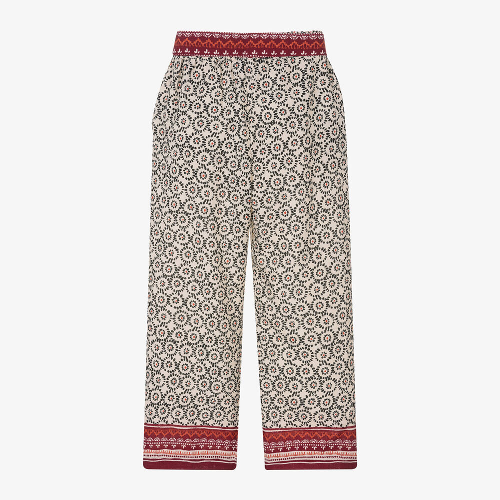 Mayoral-Girls Ivory Wide Leg Trousers | Childrensalon Outlet