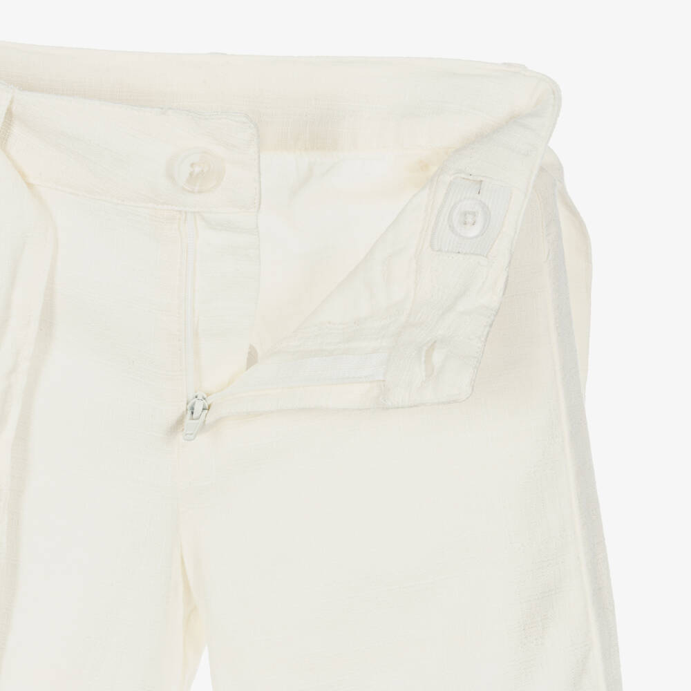 Mayoral-Girls Ivory Wide-Legged Slacks | Childrensalon Outlet