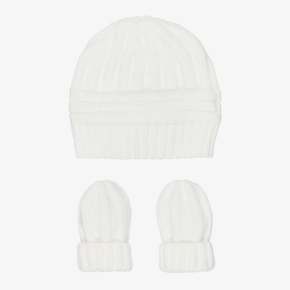 Mayoral Для новорожденных-Girls Ivory Winter Hat & Mittens | Childrensalon Outlet
