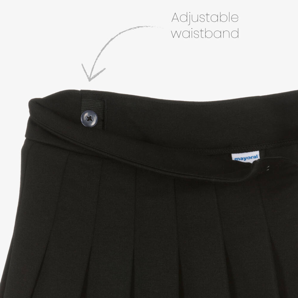 Mayoral-Girls Jet-Black Pleated Skirt | Childrensalon Outlet