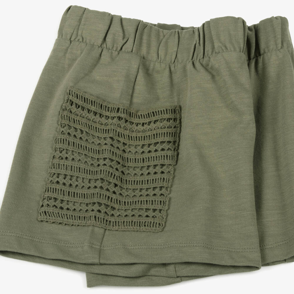 Mayoral-Girls Khaki Cotton Ensemble | Childrensalon Outlet