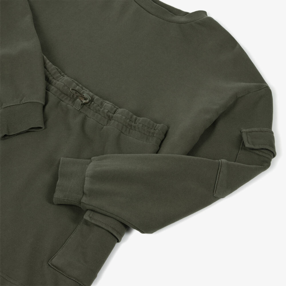 Mayoral-Girls Khaki Green Cotton Jersey Cargo Skirt Set | Childrensalon Outlet