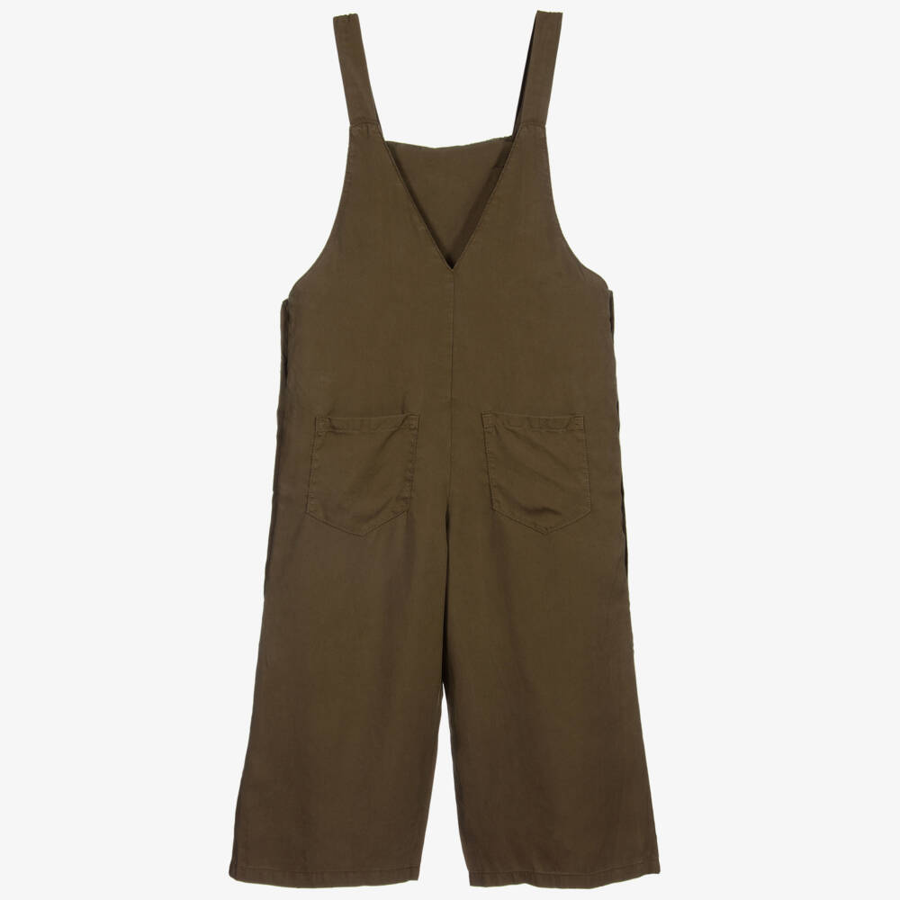 Mayoral-Girls Khaki Green Jumpsuit | Childrensalon Outlet