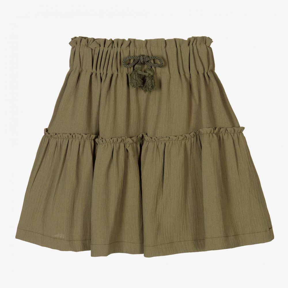 Mayoral - Girls Khaki Green Skirt | Childrensalon