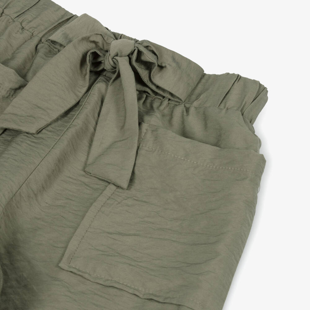 Mayoral-Girls Khaki Tie Waist Shorts | Childrensalon Outlet