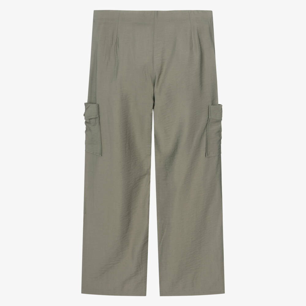 Mayoral-Girls Khaki Wide-Leg Utility Pants | Childrensalon Outlet