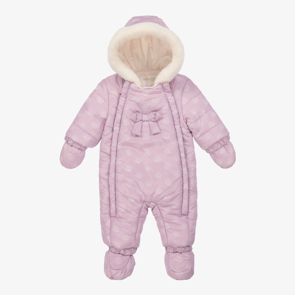 Mayoral-Girls Lavender Quilted Winter Suit | Childrensalon Outlet