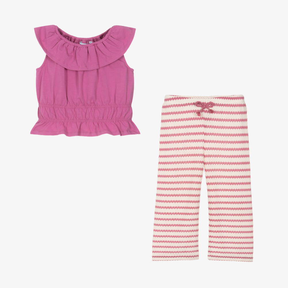 Mayoral-Girls Lavender Wavy Knit Ensemble | Childrensalon Outlet