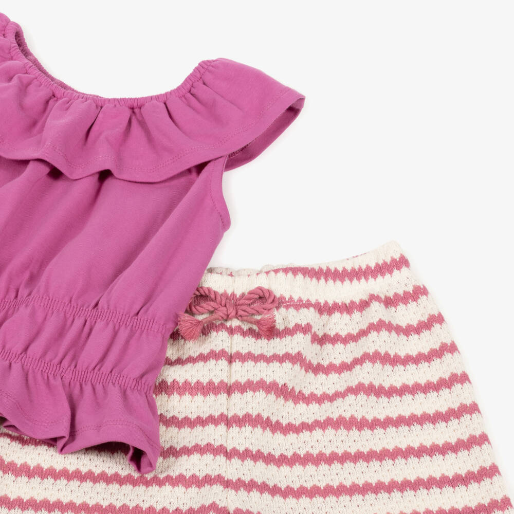 Mayoral-Girls Lavender Wavy Knit Ensemble | Childrensalon Outlet