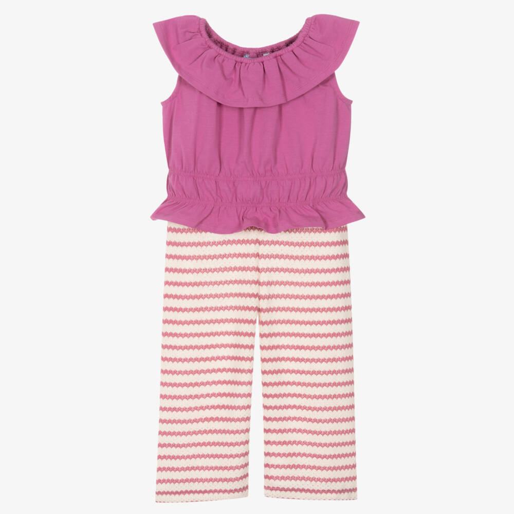 Mayoral-Girls Lavender Wavy Knit Ensemble | Childrensalon Outlet