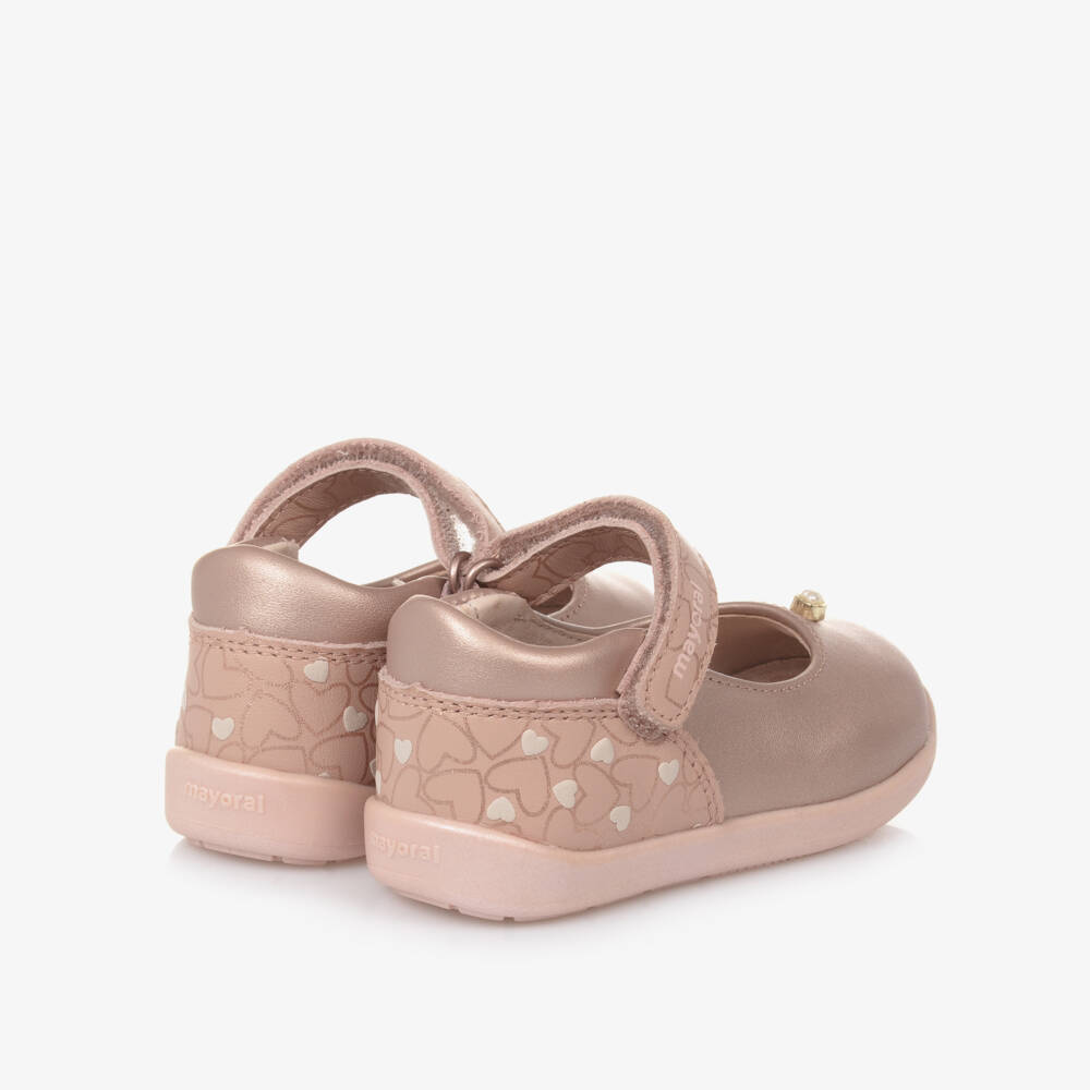 Mayoral-Girls Leather Pink First Walkers | Childrensalon Outlet
