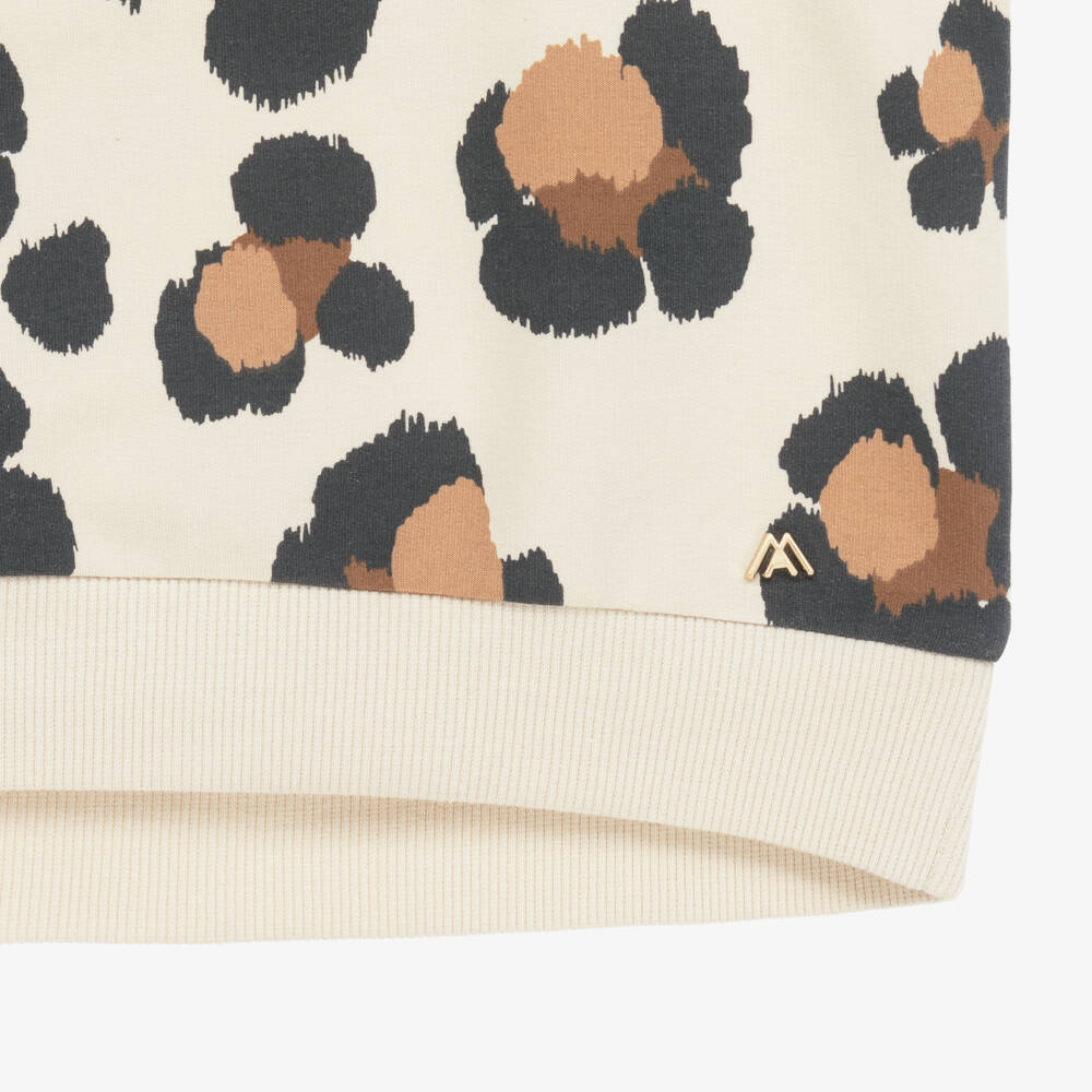 Mayoral-Girls Leopard Pattern Beige Sweatshirt | Childrensalon Outlet