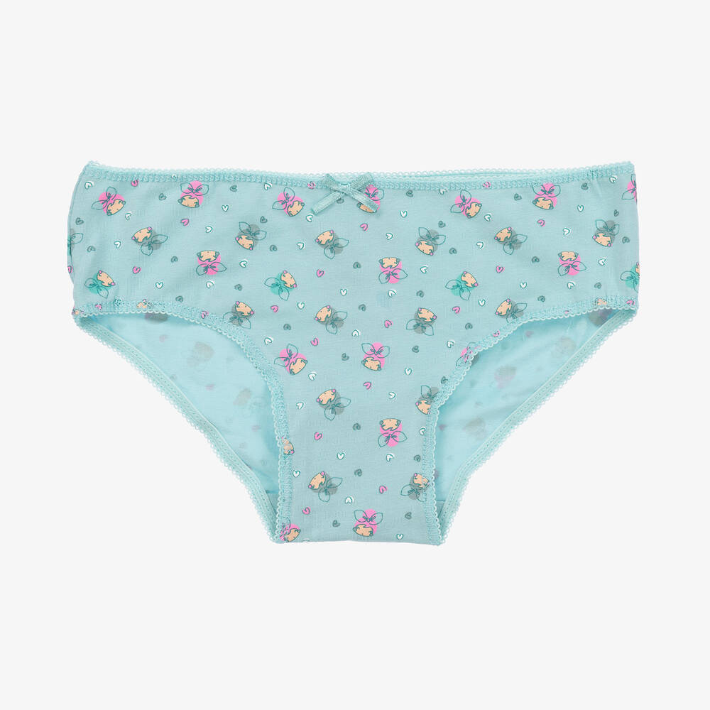 Mayoral-Girls Light Blue Cotton Knickers (4 Pack) | Childrensalon Outlet