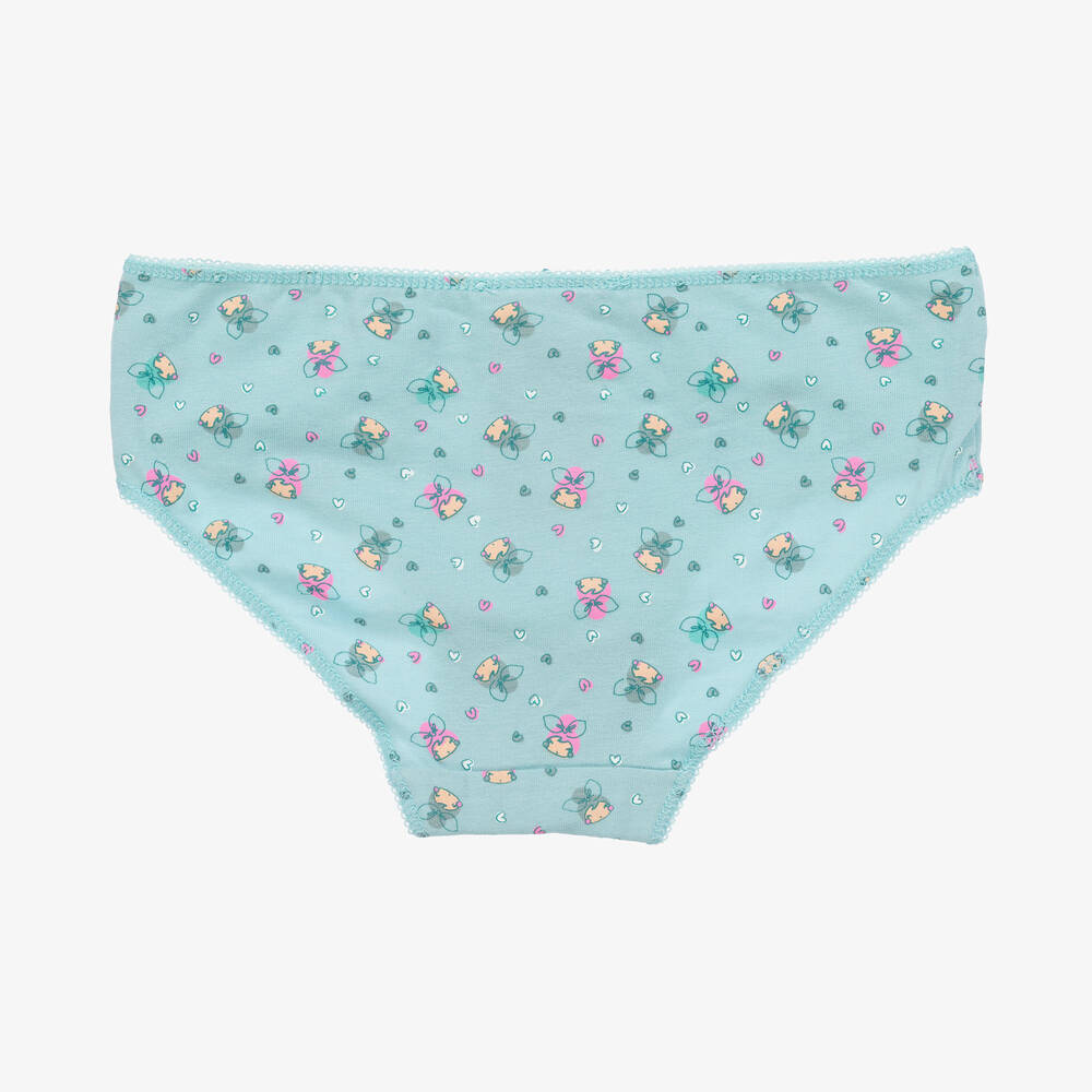 Mayoral-Girls Light Blue Cotton Knickers (4 Pack) | Childrensalon Outlet