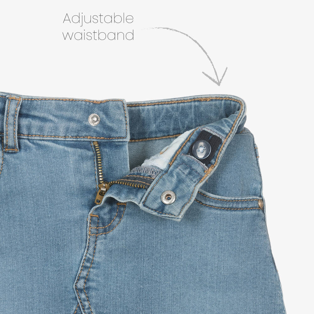 Mayoral-Girls Light Blue Denim Belted Skirt | Childrensalon Outlet