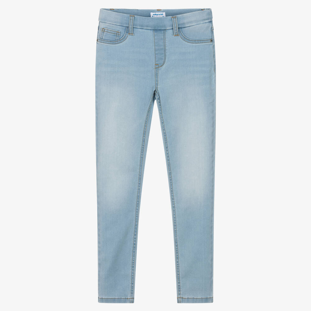 Mayoral-Girls Light Blue Denim Jeggings | Childrensalon Outlet