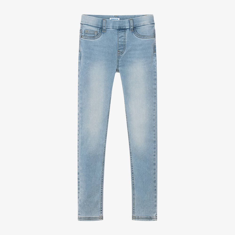 Mayoral-Girls Light Blue Skinny Denim Jeggings | Childrensalon Outlet