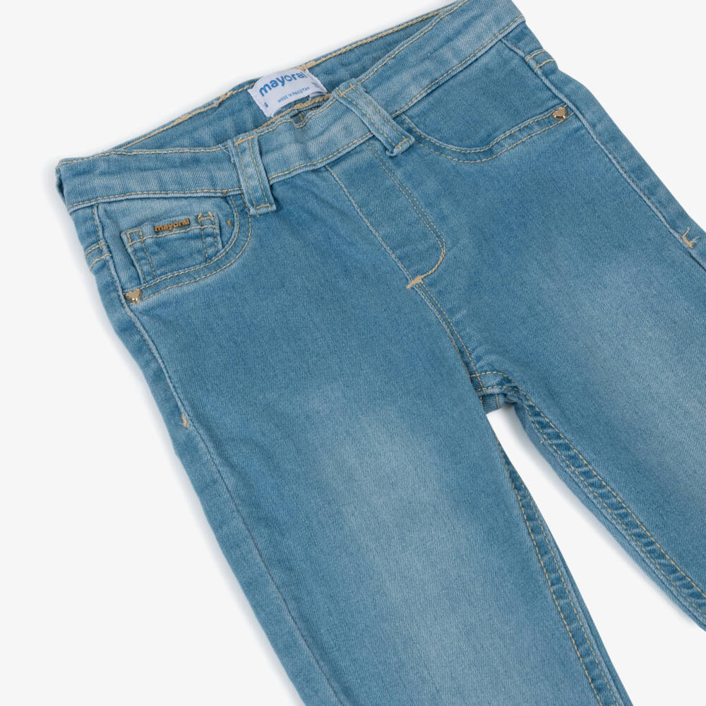 Mayoral-Girls Light Blue Stretchy Jeggings | Childrensalon Outlet