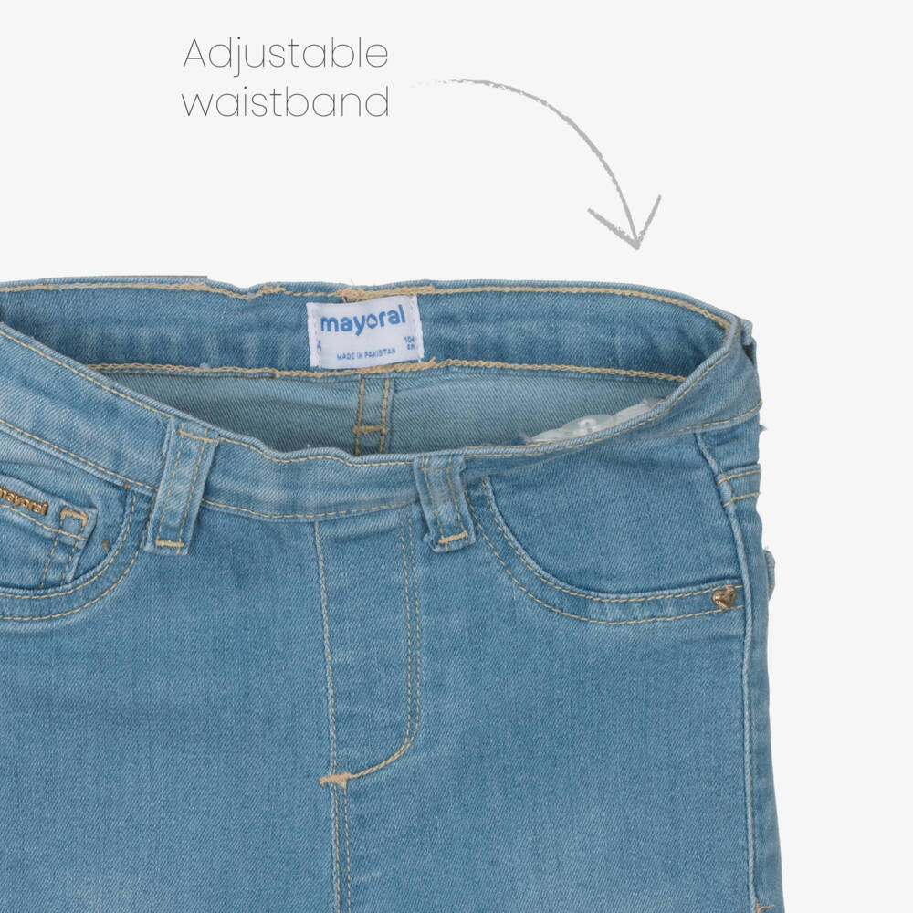 Mayoral-Girls Light Blue Stretchy Jeggings | Childrensalon Outlet
