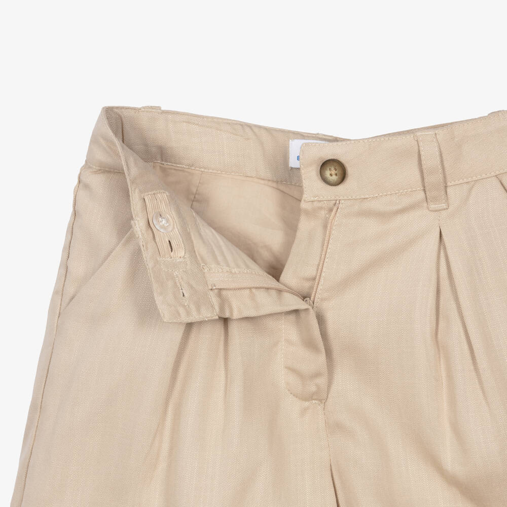 Mayoral-Girls Light Brown Tailored Shorts | Childrensalon Outlet